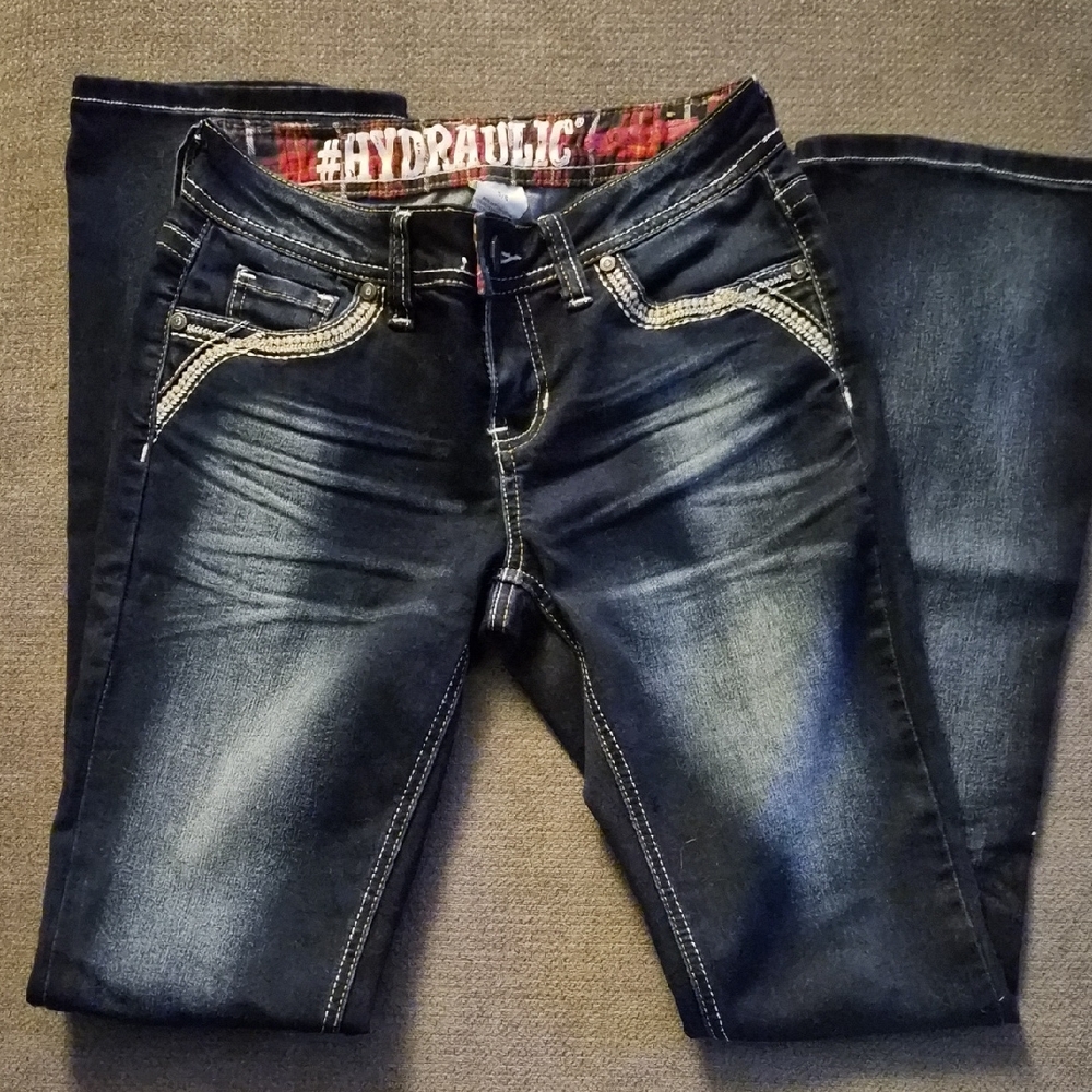Hydraulic Plaid Accent Jeans - Picture 4 of 6